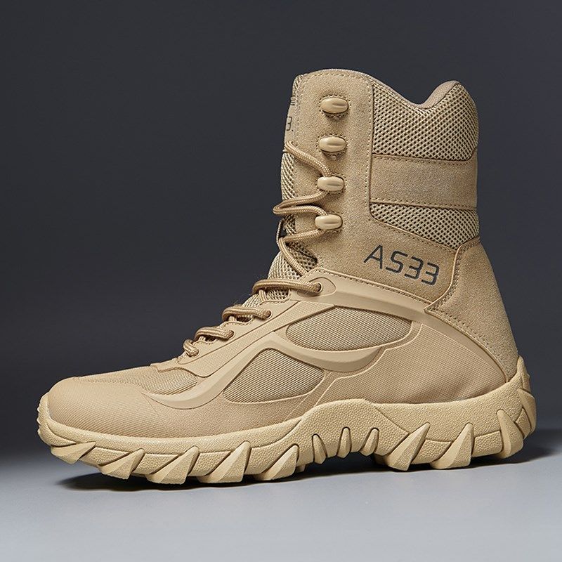 冬季马丁靴男款作战术训练徒步高帮户外登山透气野外沙漠军训靴子