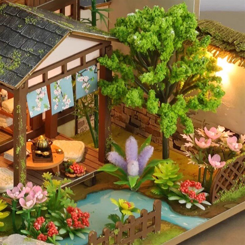 中国风diy小屋竹泉小院别墅小房子手工拼装建筑模型玩具女孩礼物