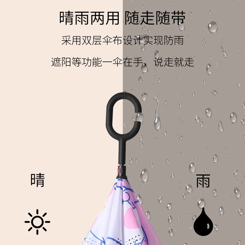 儿童学生上学反向全自动雨伞2025年新款晴雨两用加厚加固便携