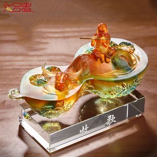 琉璃摆件牧歌牛年新品新年礼物生日礼品个性定制刻字同学聚会纪念