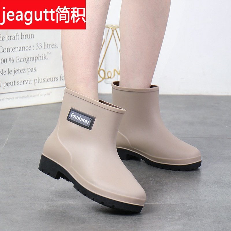 短筒雨鞋女时尚中筒雨靴防水优雅外穿夏季水鞋防滑工作胶鞋水靴女