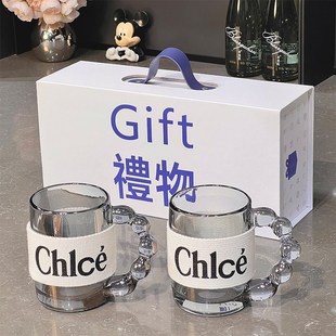 玻璃杯女生高颜值耐高温防爆茶杯家用招待客人 水杯2024新款 杯子