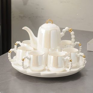 精致家用客厅乔迁礼盒茶具套装 新款 轻奢高档茶杯陶瓷水杯家用2024
