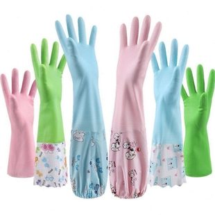 厨房橡胶服洗衣冬天碗刷洗碗手套家用家务清洁女加绒防水胶皮手套