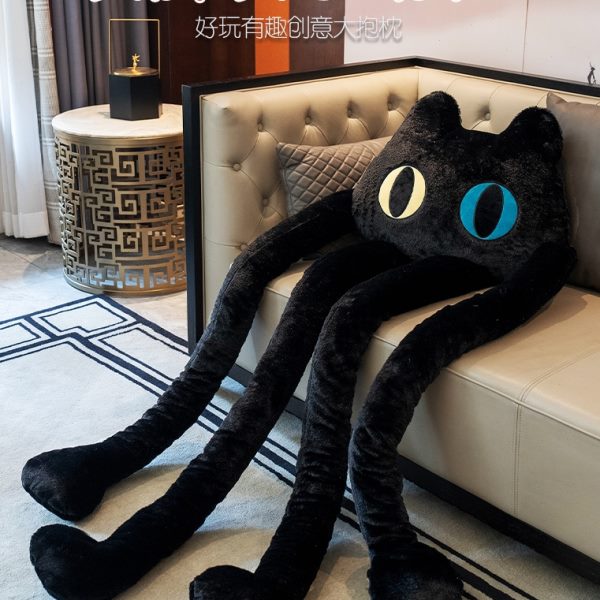 长腿黑猫咪玩偶粉兔抱枕女生陪睡觉超大号公仔布娃娃巨型毛绒玩具