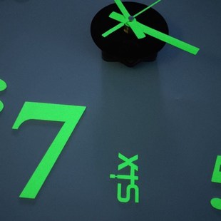 客厅新款 夜光静音挂钟自贴钟表家用简约个性 表夜光数字3D立体贴画