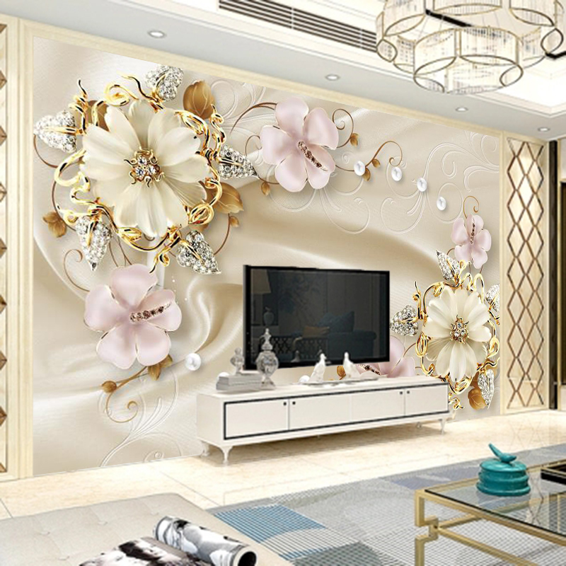 欧式奢华沙发电视背景墙壁布5d客厅立体壁画新款简约现代大气壁纸