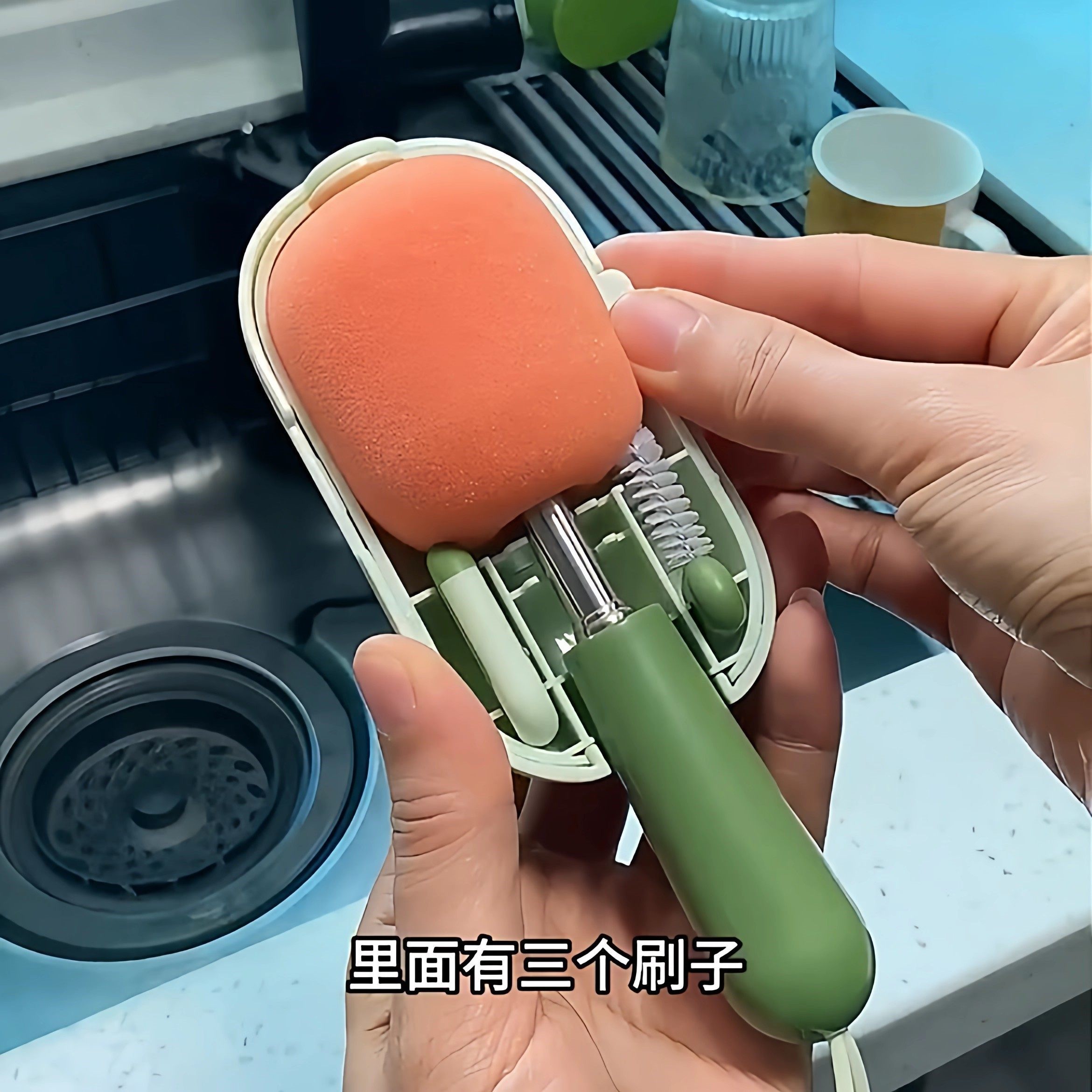 便携杯刷多功能三合一长柄水杯刷宝宝外出奶瓶刷收纳盒杯子清洁刷,家庭/个人清洁工具,杯刷/瓶刷,淘宝优惠券,粉丝福利购,淘宝优惠卷