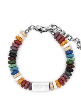 原创彩色火山石手链男女潮