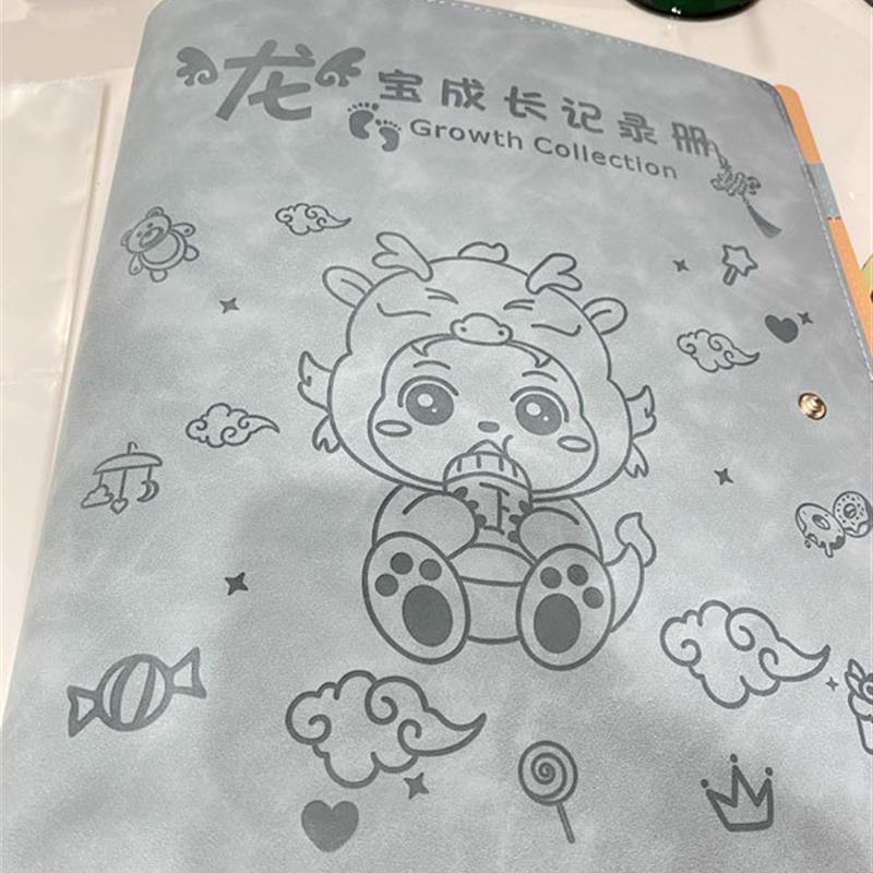 龙宝宝孕检收纳册便携软皮孕期产检资料档案整理收纳袋活页文件1