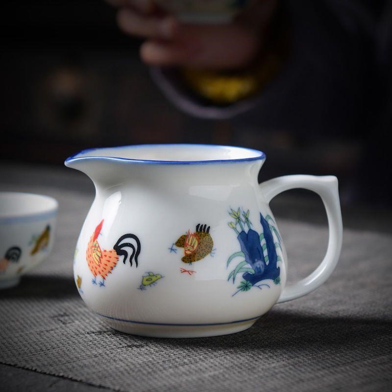 仿古鸡缸公d道杯茶海大名成化陶瓷茶壶盖碗茶杯茶洗茶漏分离器茶