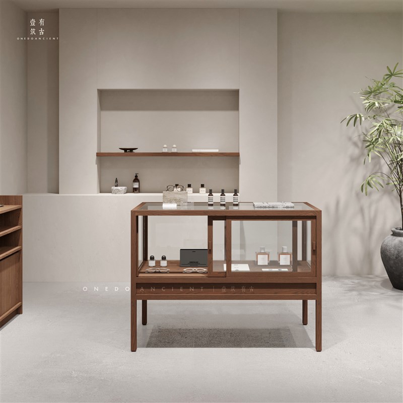珠宝饰品玻璃展柜玉器收藏品展示陈列柜现代木质摆件精品置物柜台