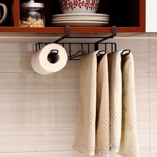 厨房橱柜吊柜下挂置物架无痕免钉挂钩免打孔柜门毛巾纸巾收拾挂架