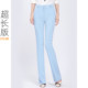 西裤 高个子17c5夏薄款 黑色职业正装 女E工作裤 浅蓝 坠感微喇加长裤