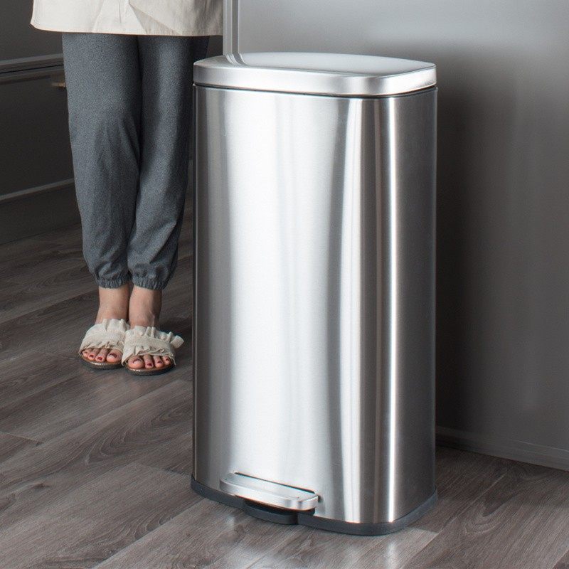 大号垃圾桶厨房专用带盖不锈钢家用脚踏式M卫生间厕所商用办公室