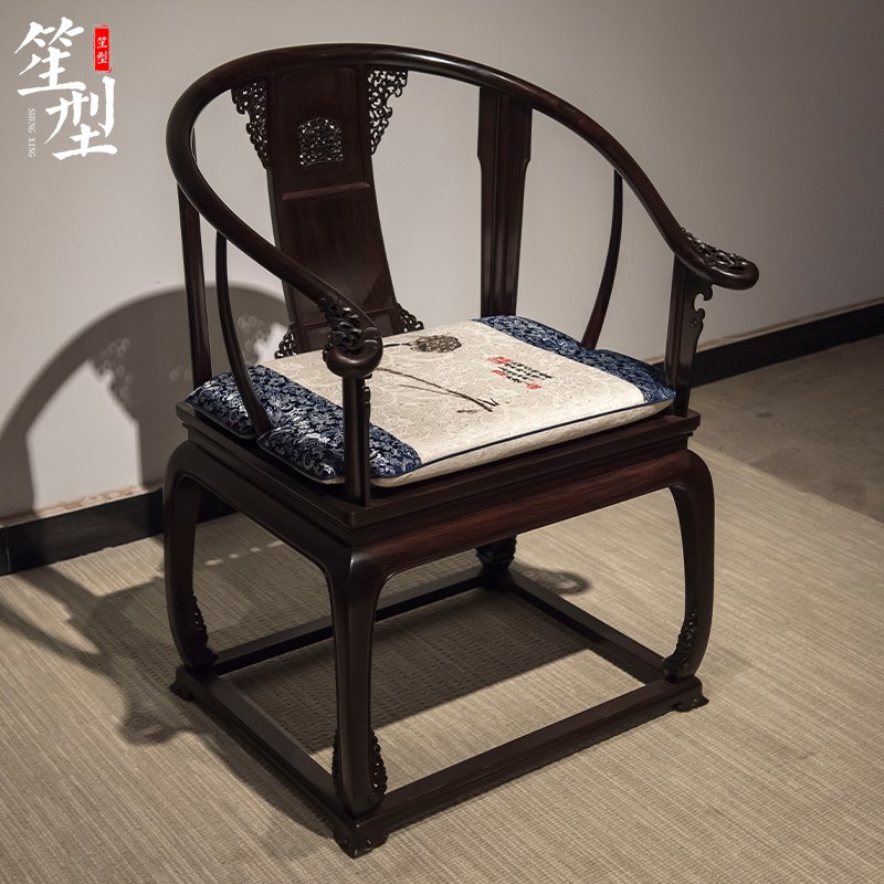新中式椅垫红木沙发坐垫子古典家用茶椅圈椅餐椅加厚海绵座垫定制