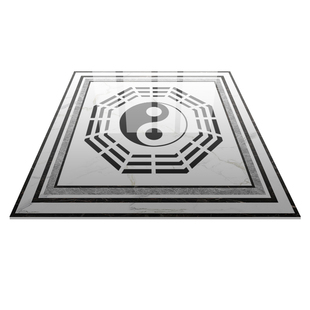 新中式客厅图案造型瓷砖入户玄关别墅门厅八卦图拼花地砖800x800