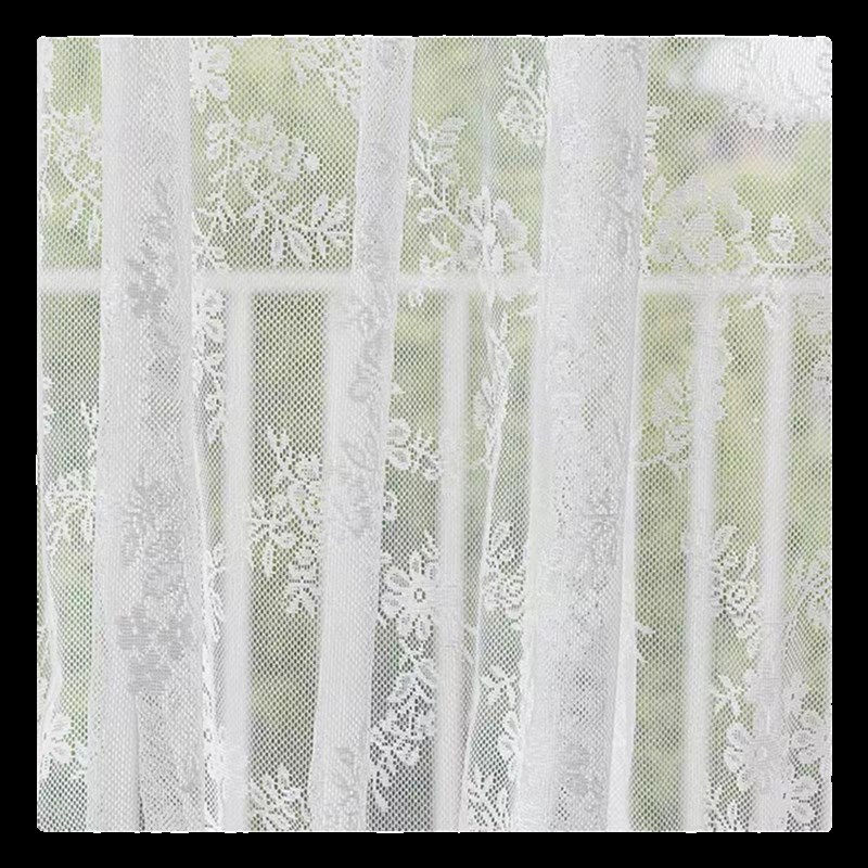 蓬纱帘法式柜门蕾丝纱厕所窄边玻璃门绷纱帘纱帘遮挡帘粘贴硼砂帘