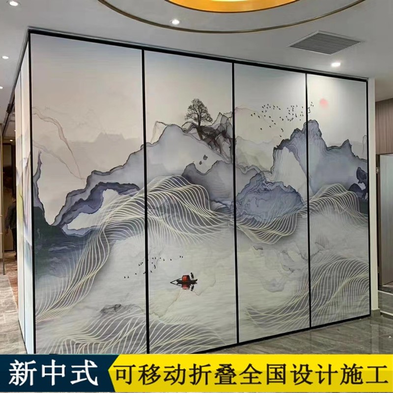 酒店活动隔断墙板饭店包间移动屏风折叠门宴会厅W隔音墙高隔断