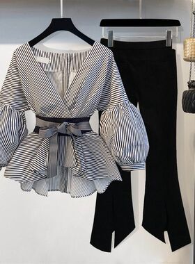 套装女两件套牛i子个性上班服时尚时髦连身牛仔工装裤春装韩版