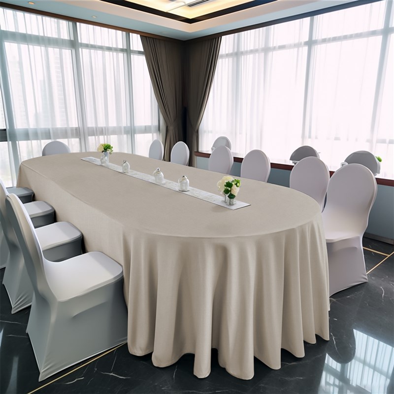 纯色长方形会议桌布大公司开会办公桌台布展会布置桌罩高级感