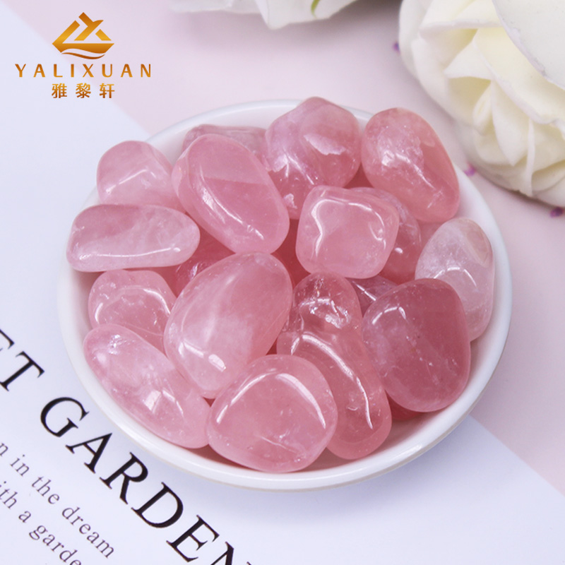 2025天然马粉水晶碎石芙蓉石原石招桃花摆件鱼缸造景石水培植物供