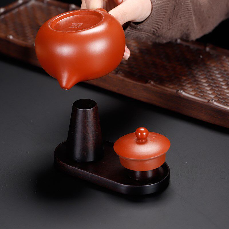 黑檀木盖置e实木晾壶架紫砂壶盖托杯架陶瓷茶壶盖碗盖子摆放架高