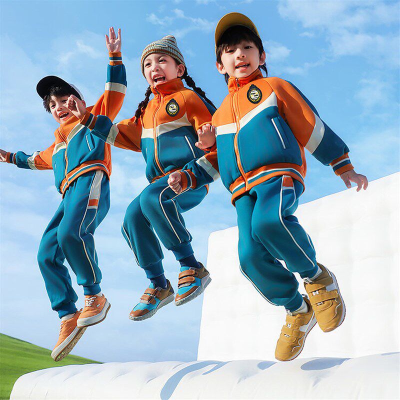 小学生校服春秋款蓝白幼儿园园服棉衣套装冬季儿童马甲班服三件套