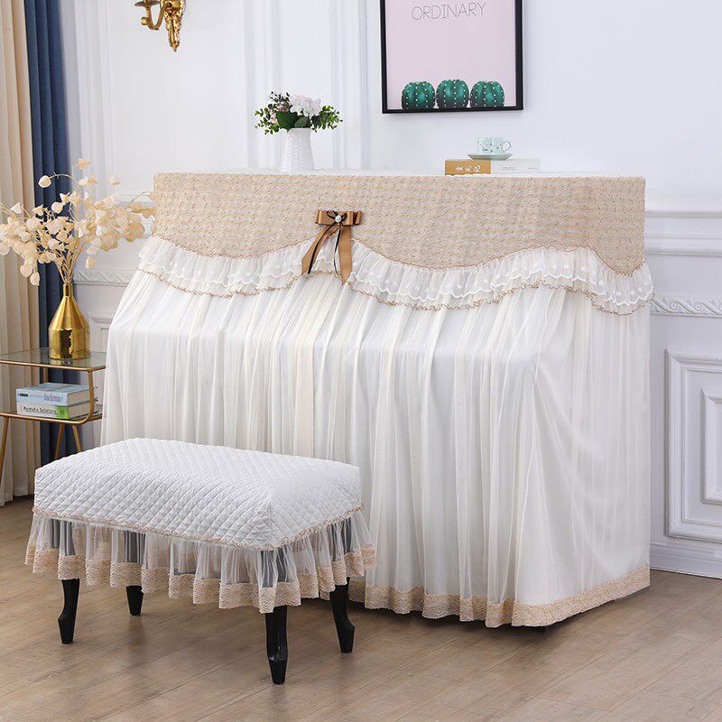 钢琴罩蕾丝全罩现代简约防尘罩蕾丝绣花布艺盖布盖巾凳子套罩