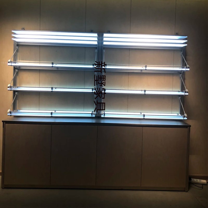 咖啡厅发光亚克力置物架展示架光轴收纳架陈列架海洋板层板储物架