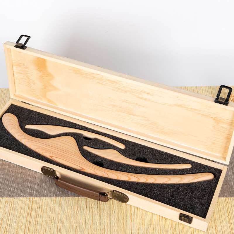 日式桧木体雕面雕棒瘦脸部美体塑形经络棒刮痧点穴按摩擀筋美容院