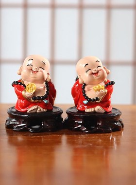 弥勒佛大肚笑佛摆件招财办公室桌面工位摆设家居酒柜饰品车载车内