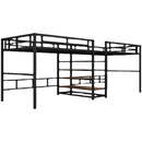 省空间高架床楼阁单上层省空间上下铺交错式 双层铁架床铁艺拼接床