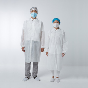 羽兴加厚一次性无纺布大褂洁净区无尘车间参观服实验室防护服10件