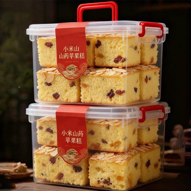 小米山药苹果糕营养软糯鸡蛋糕红枣夹心面包独立包装年货糕点零食
