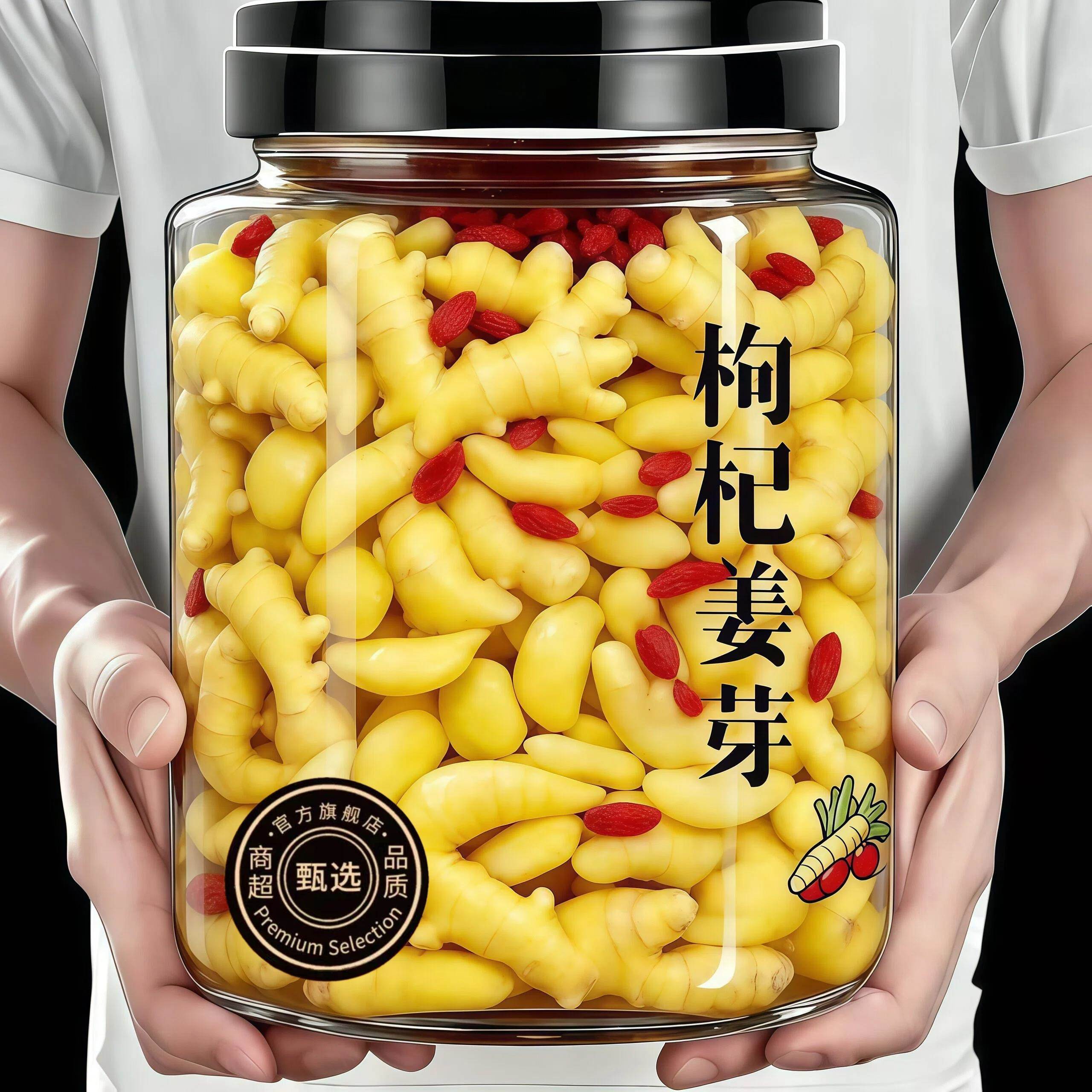 淄博枸杞泡姜芽新鲜嫩姜芽酸甜腌制泡菜下饭菜糖醋生姜片山东特产