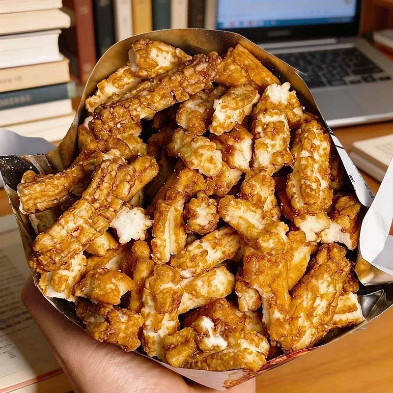 一次尝遍~韩式脏脏年糕条红糖味香辣蟹黄零食网红解馋酥脆