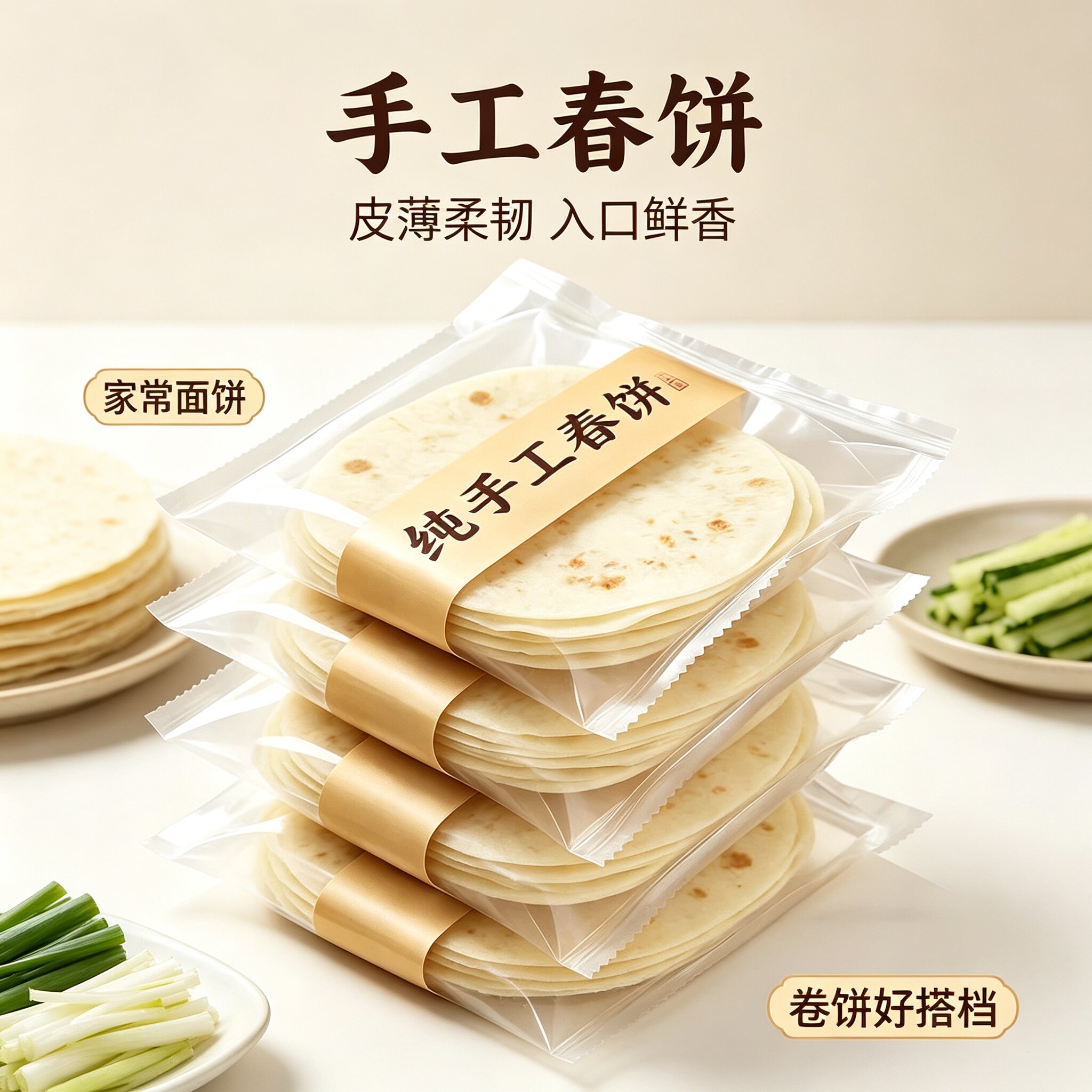 春饼无添加名纯手工老昌卷饼皮手工烙馍开袋即食中老年早餐代餐