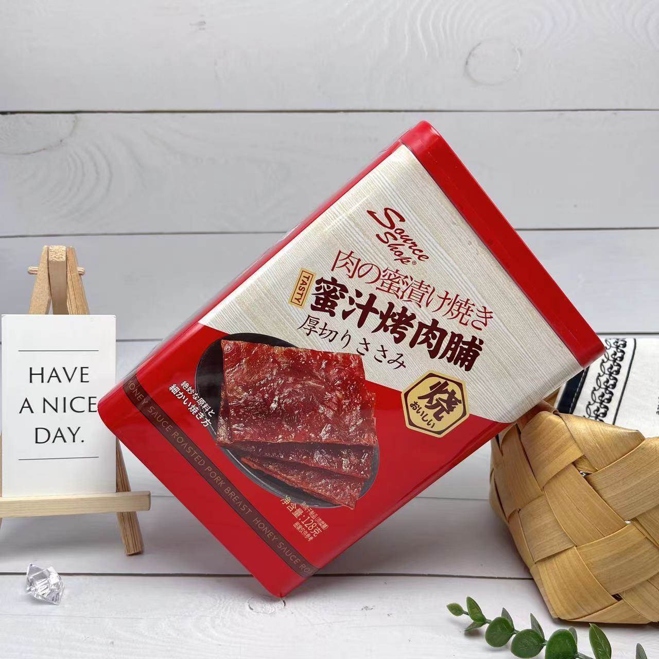 蜜汁烤肉脯铁盒装年货喜庆伴手礼肉类小吃儿童营养高蛋白解馋零食