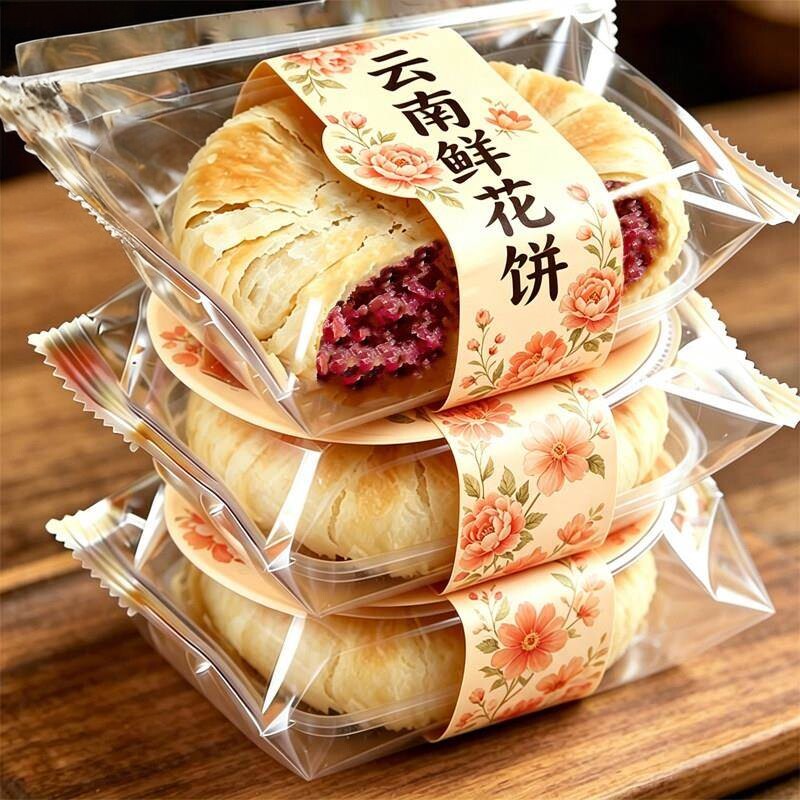 鲜花饼云南特产玫瑰花饼正美食宗礼盒装糕点心甜品早餐饼干小零食