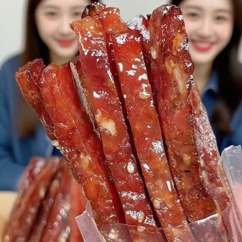 真的太好吃了~鲜肉条蜜汁黑椒味炭烤手撕猪肉条嚼劲猪肉脯干零食