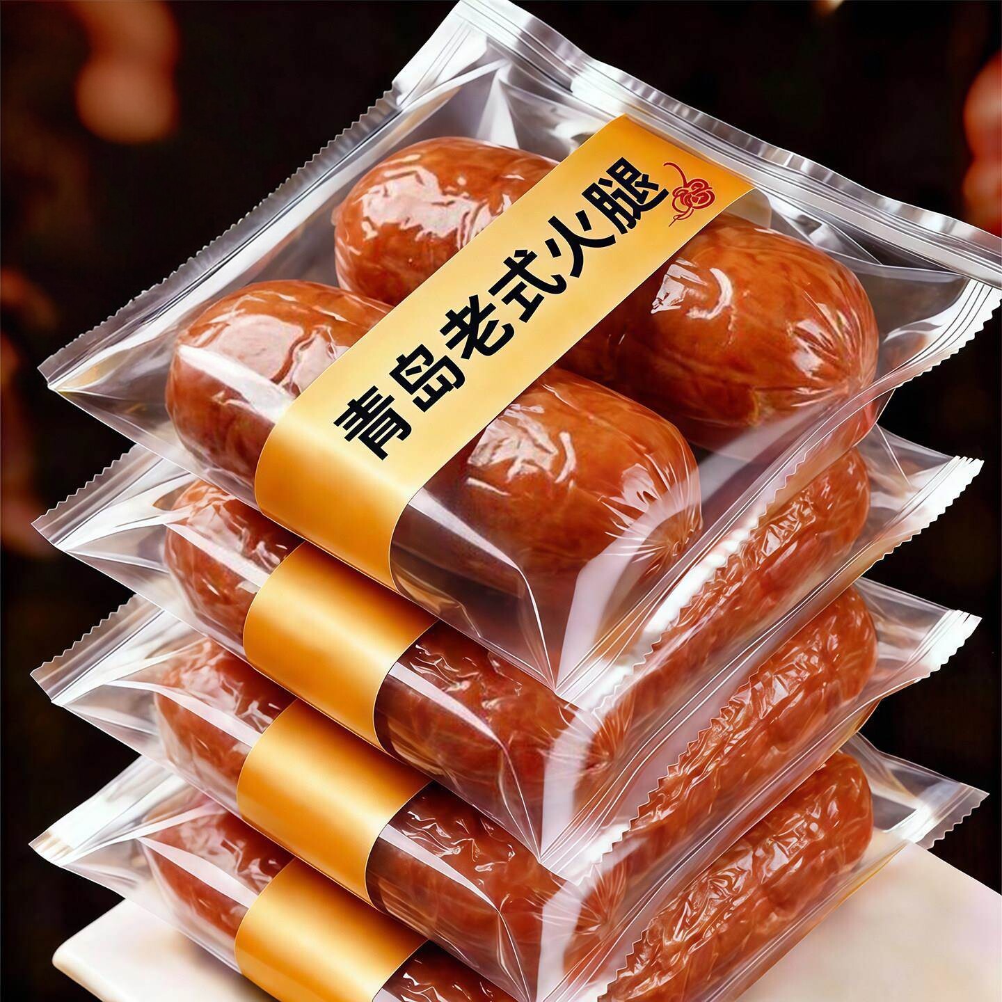 青岛老火腿手撕老式火腿肠纯瘦腱子肉烟熏精瘦肉开袋即食解馋早餐