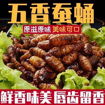 山东香酥蚕蛹开袋即食油炸蚕蛹休闲小零食高蛋白下酒菜解馋小零食