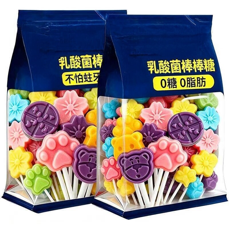 0脂乳酸菌棒棒糖儿童吃不蛀牙无添加解馋混合口味糖果网红小零食