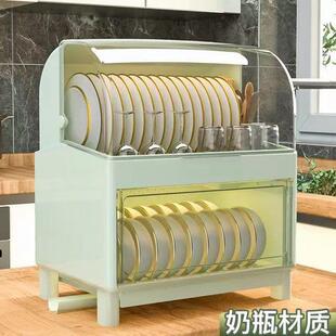 碗箱碟盘沥水小型置物架 带盖防尘碗架家用厨房碗柜碗筷收纳餐具装
