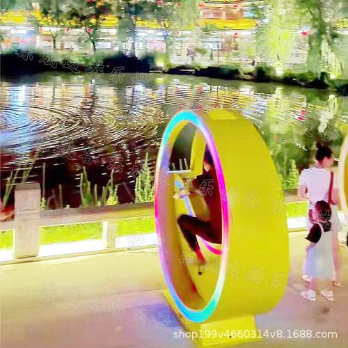 东晟达制景作户外互动脚踏喷泉车景区点装不锈钢互158动景观置