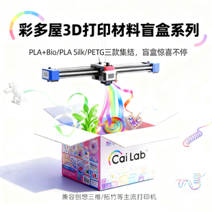 兼容拓竹P2S 彩多屋3D打印耗材PLA 多色随机 1kg装 H2D创想三维BambuLab3D打印机 PETG盲盒200g