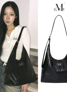 韩国代购直邮 MUCENT 小众黑色单肩包女通勤大容量时尚简约腋下包