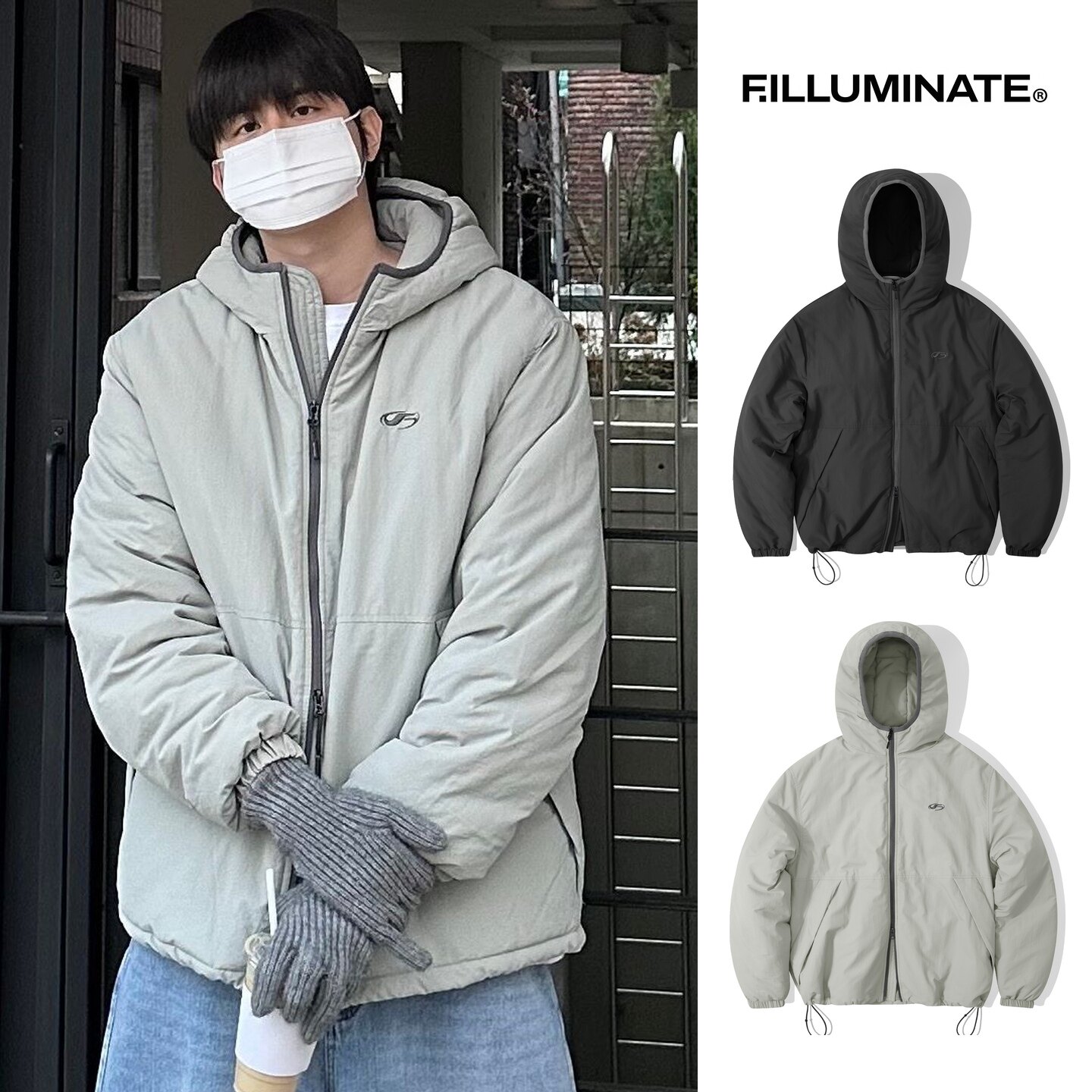 FILLUMINATE连帽加厚保暖棉衣