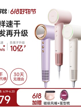 RUAFEE岚斐小型吹风机护发负离子不伤发大功率大风力速干电风筒